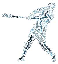 Outline of baseball player with words inside representing using baseball for your college application essay