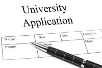 University Application Form representing how fill out a college application