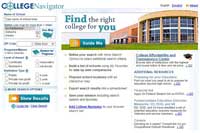 College Navigator landing page