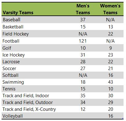 Lebanon Valley College athletic team listing