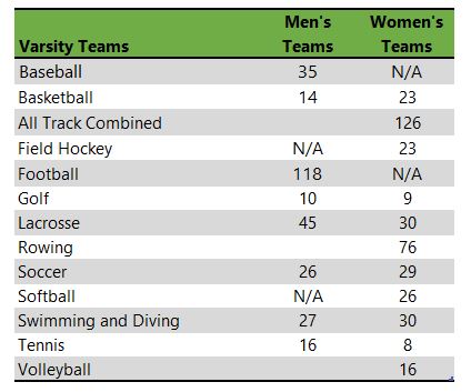 University of Delaware athletic team listing