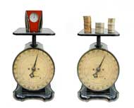 2 scales weighing time and money in transferring from a community college