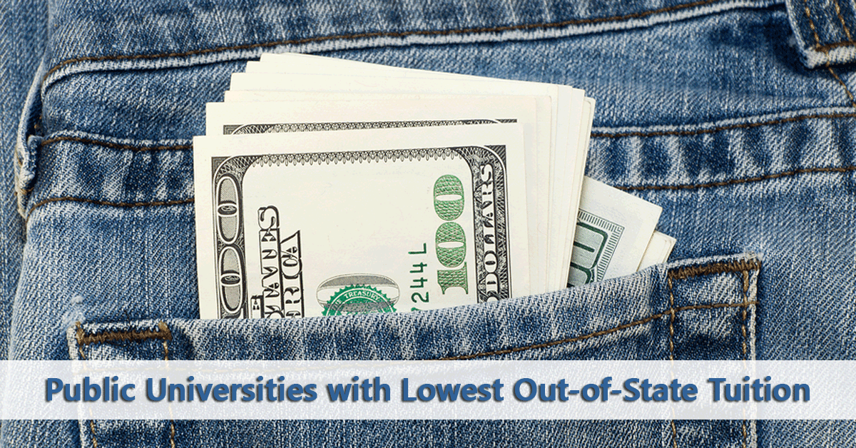 Money sticking out of a pocket representing colleges with cheapest out-of-state colleges