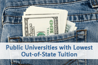 pocket with money representing saving at cheapest out-of-state colleges