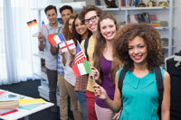 group of international students at colllege