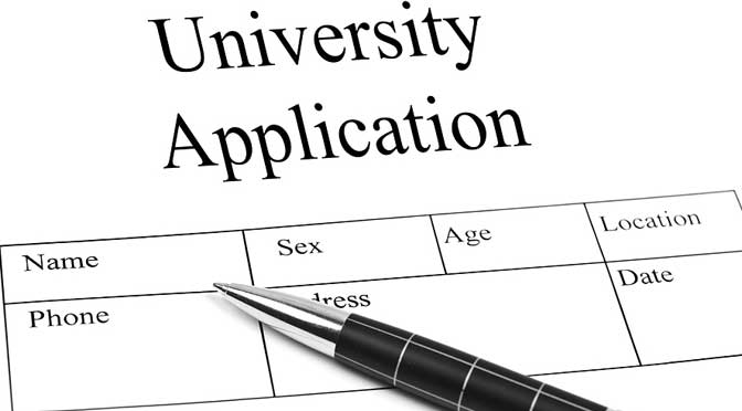 Pen and college application representing how to complete a college application