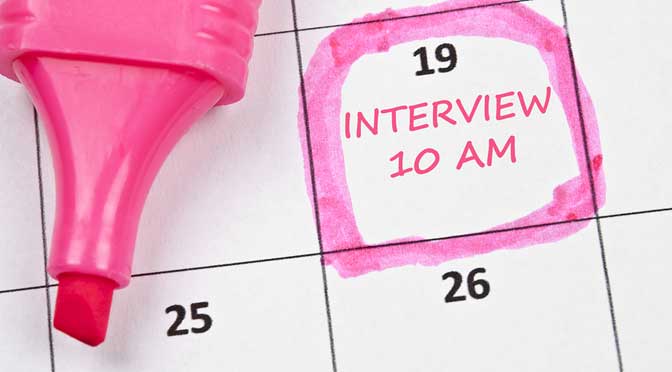 calendar representing college interviews