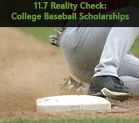 Baseball player sliding representing 11.7 Baseball Scholarships