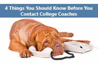 dog wondering if he should contact college coaches