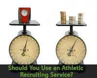 scales with time and money represent athletic recruiting service