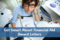 Person trying to understand financial aid award letter