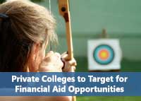 Aiming arrow to represent targeting best colleges for financial aid