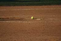 Softball on a field representing D2 Colleges
