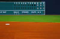 baseball scoreboard representing knowing the numbers of athletic scholarships in getting recruited