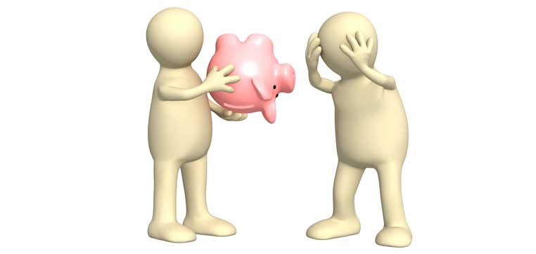 2 figures with empty piggy bank representing why you should know your EFC