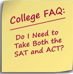Post-it note asking if you need to take both the SAT and ACT