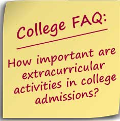Post-it note asking how important are extracurricular activities in college admissions?