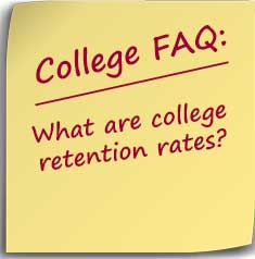 Post-it Note asking what are college retention rates?