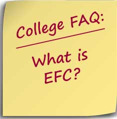 Note asking what is EFC? Expected Family Contribution