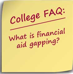 Post-it note asking What is financial aid gapping?