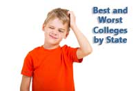 Boy wondering about best and worst colleges by state