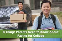 Student happy because parents paying for college