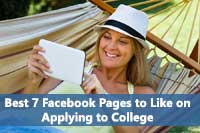 Woman looking at Best Facebook Pages on College Admissions