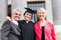 Parents with college grad representing college financial planning mistakes