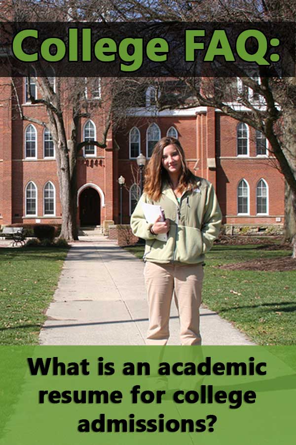 What is an academic resume for college admissions?