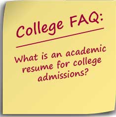 Postit: What is an academic resume for college admissions?