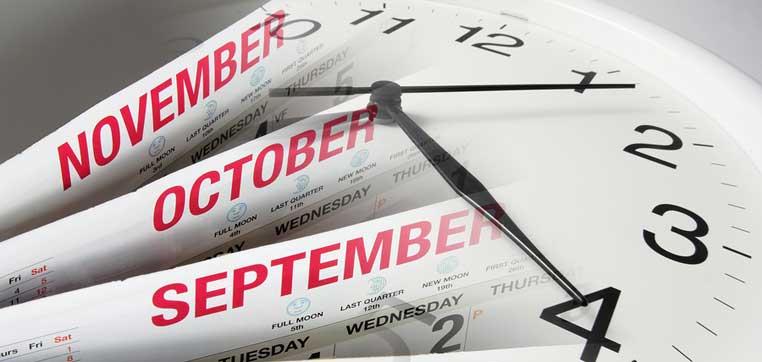 calendar and clock representing college softball recruiting timeline