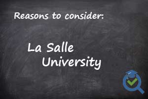 La Salle University written on a chalk board