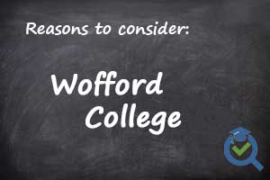 Reasons to consider Wofford College written on a chalk board