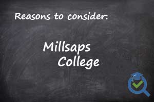 Reasons to consider Millsaps College written on a chalk board