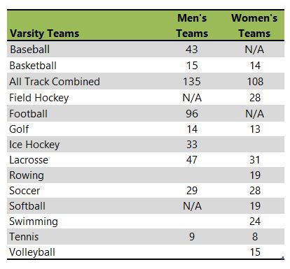 Assumption University athletic team listing