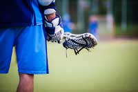 Lacrosse Player ready to do at home drills