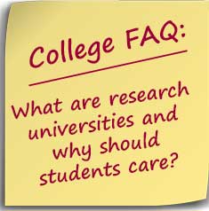 Note asking what are research universities